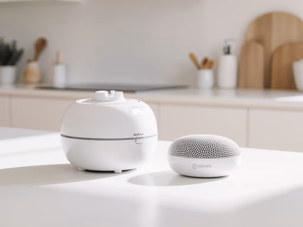 side-view-of-baby-food-maker-on-countertop-with-white-noise-machine